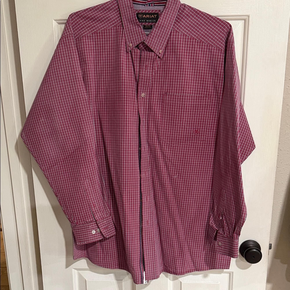 Ariat Men's Burgundy Plaid Button Down Shirt